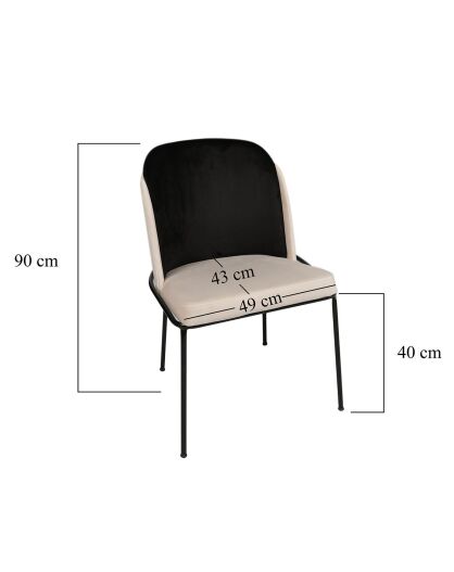 4 chaises dore noires - 54x86x55 cm